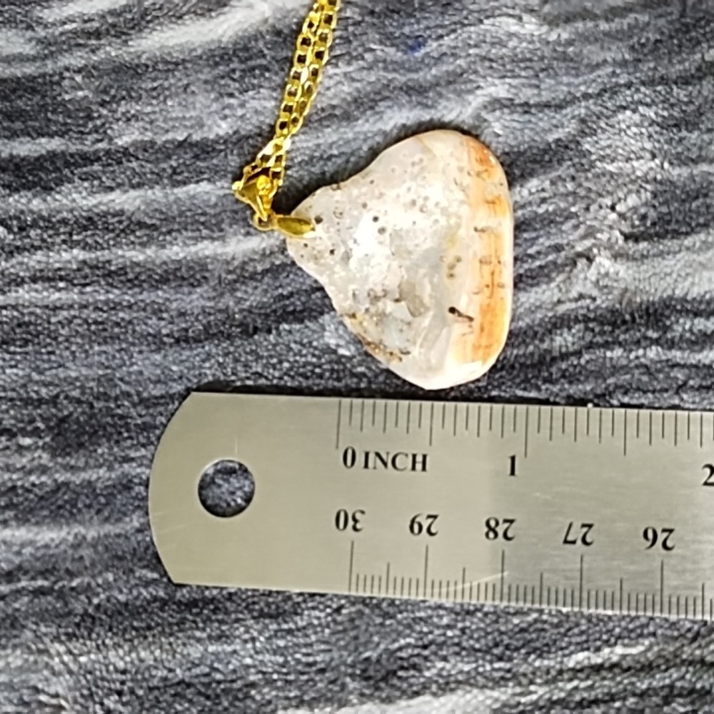Abalone pendant, on gold tone 18 inch chain